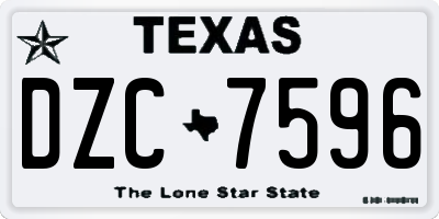 TX license plate DZC7596