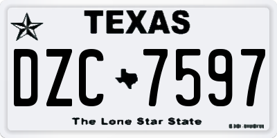 TX license plate DZC7597