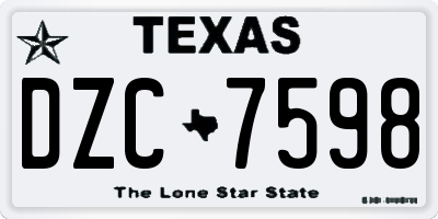 TX license plate DZC7598