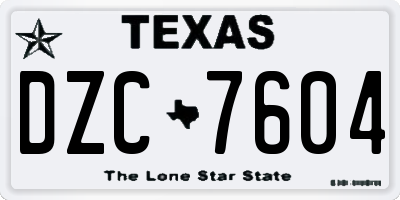 TX license plate DZC7604