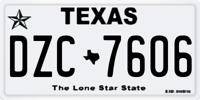 TX license plate DZC7606
