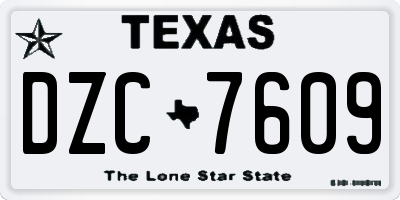 TX license plate DZC7609