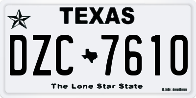 TX license plate DZC7610