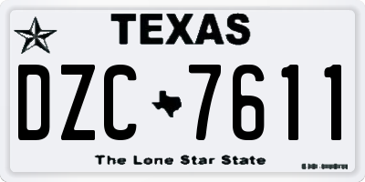 TX license plate DZC7611