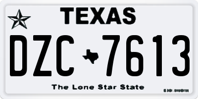 TX license plate DZC7613