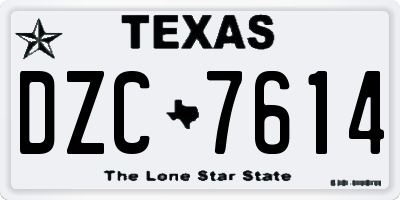 TX license plate DZC7614