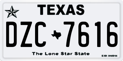 TX license plate DZC7616