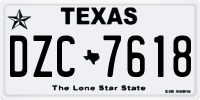TX license plate DZC7618