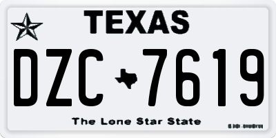 TX license plate DZC7619