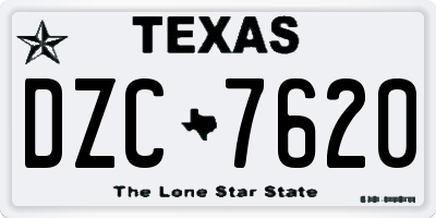 TX license plate DZC7620