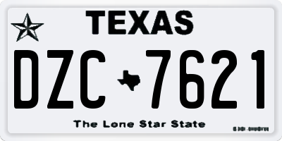 TX license plate DZC7621