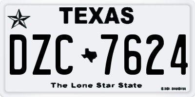 TX license plate DZC7624