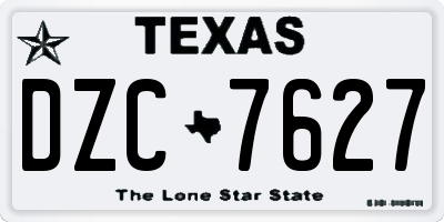 TX license plate DZC7627