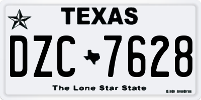 TX license plate DZC7628