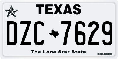TX license plate DZC7629
