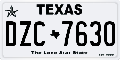 TX license plate DZC7630