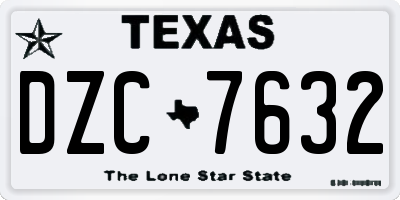 TX license plate DZC7632