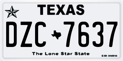 TX license plate DZC7637