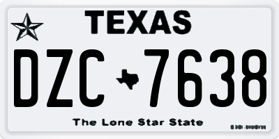 TX license plate DZC7638