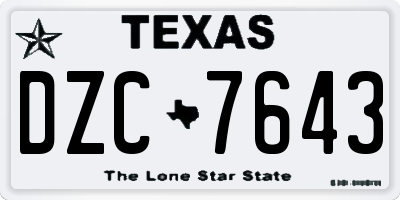 TX license plate DZC7643