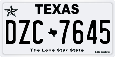 TX license plate DZC7645