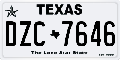 TX license plate DZC7646
