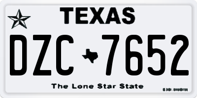 TX license plate DZC7652