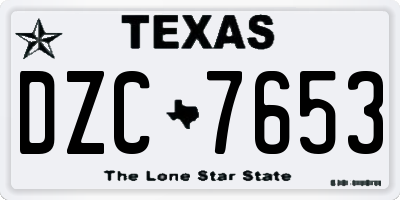 TX license plate DZC7653