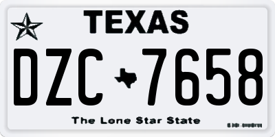 TX license plate DZC7658