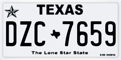 TX license plate DZC7659