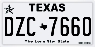 TX license plate DZC7660