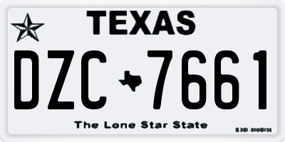 TX license plate DZC7661