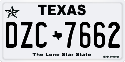 TX license plate DZC7662