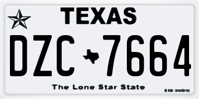 TX license plate DZC7664
