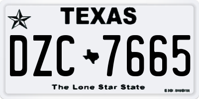TX license plate DZC7665