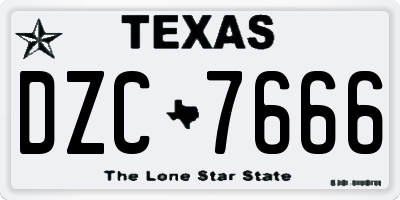 TX license plate DZC7666