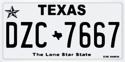 TX license plate DZC7667