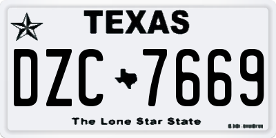 TX license plate DZC7669