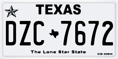 TX license plate DZC7672