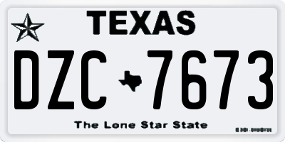 TX license plate DZC7673