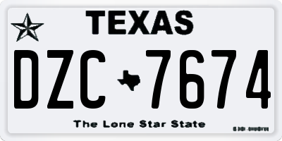 TX license plate DZC7674