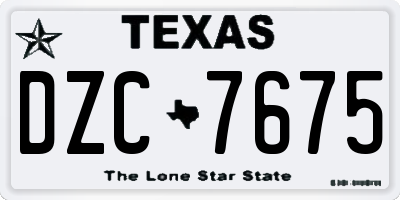 TX license plate DZC7675