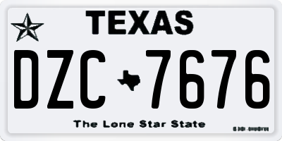 TX license plate DZC7676