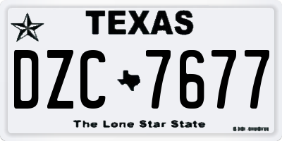 TX license plate DZC7677
