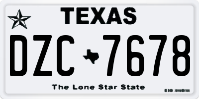 TX license plate DZC7678