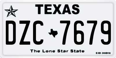 TX license plate DZC7679
