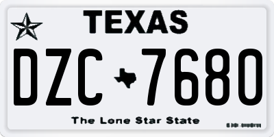 TX license plate DZC7680