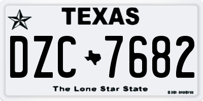 TX license plate DZC7682