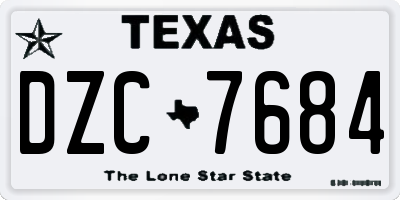 TX license plate DZC7684