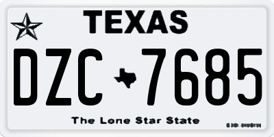 TX license plate DZC7685